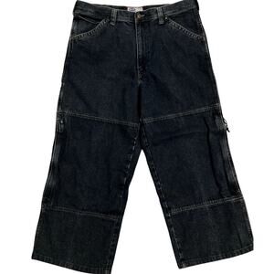 Old Navy Vintage Skater Jean Jorts Men 38X26 Dark Wash Baggy Wide 90s Beach Y2K